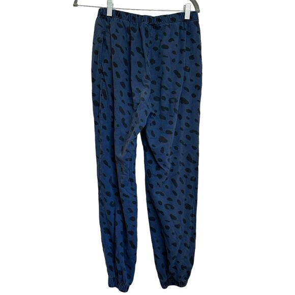 Claire V. Faded Marine Black Jaguar Jogger Leopard Sweatpants Sz L - Picture 4 of 7